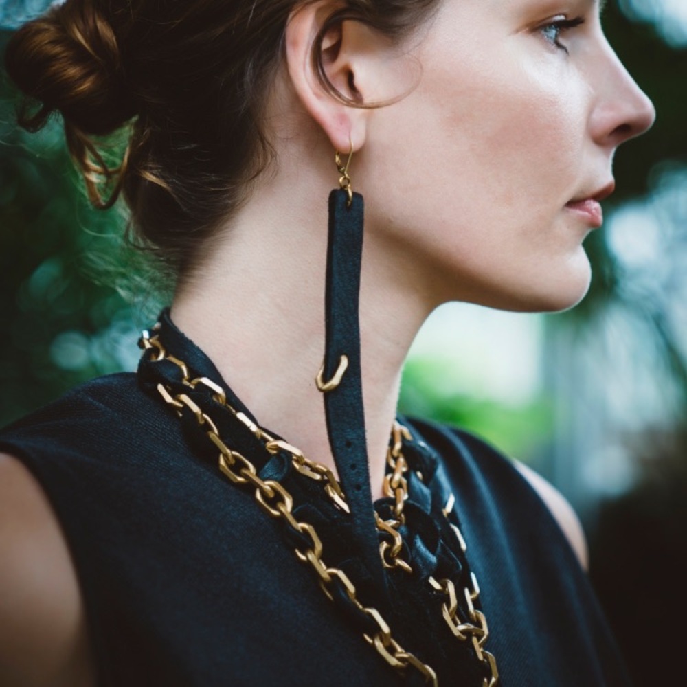 Beltshazzar Jewels 'Huntress' Leather Earrings